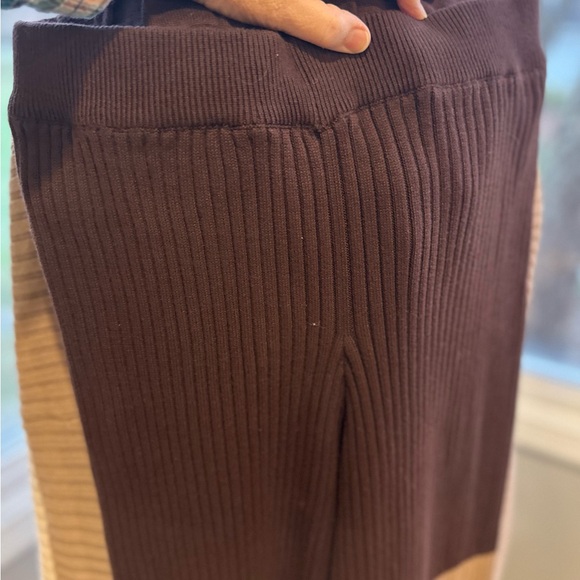 Free People Beach NWT Kami Hooded Sweater Set Brown/ Cream Oversized Small - Picture 8 of 15